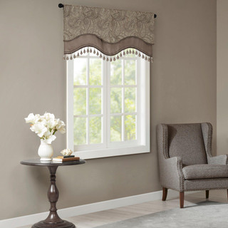 Thumbnail 2: Madison Park Madison Park Aubrey Beaded Window Valance 