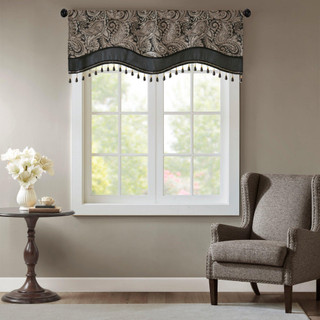 Thumbnail 1: Madison Park Madison Park Aubrey Beaded Window Valance 
