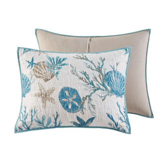 Thumbnail 7: Madison Park Pebble Beach Cotton Sateen Quilt Set with Throw Pillows 