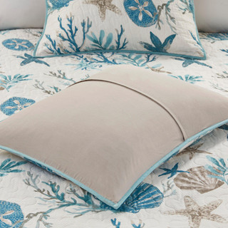 Thumbnail 12: Madison Park Pebble Beach Cotton Sateen Quilt Set with Throw Pillows 