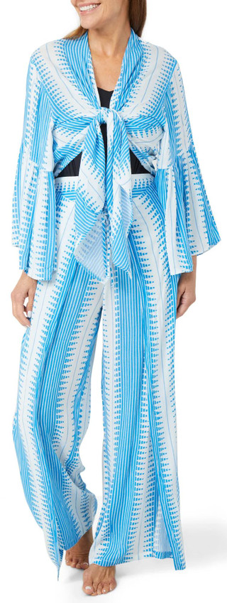 Thumbnail 3: SENSEA Sensea Womens 3/4 Bell Sleeve Drape Top Coverup 