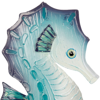 Thumbnail 3: T.I. Design T.I. Design Blue Seahorse Wall Accent 