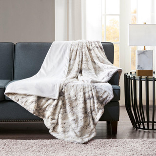 Thumbnail 2: Madison Park Madison Park Sachi Oversized Faux Fur Throw 