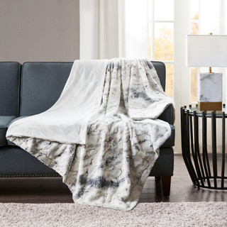 Thumbnail 2: Madison Park Madison Park Sachi Oversized Faux Fur Throw 