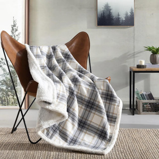 Thumbnail 9: Eddie Bauer Eddie Bauer Edgewood Plaid Reversible Flannel Throw 