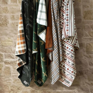 Thumbnail 2: Eddie Bauer Eddie Bauer Geese Kettle Falls Plaid Lush Throw 