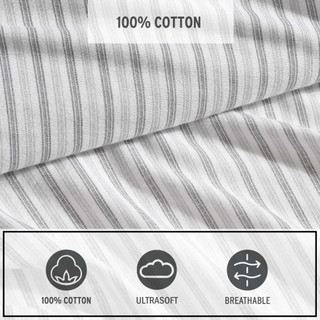Thumbnail 9: Eddie Bauer Eddie Bauer Ticking Stripe Flannel Sheet Set 