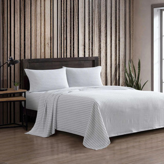 Thumbnail 1: Eddie Bauer Eddie Bauer Ticking Stripe Flannel Sheet Set 