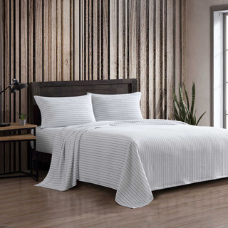 Thumbnail 4: Eddie Bauer Eddie Bauer Ticking Stripe Flannel Sheet Set 