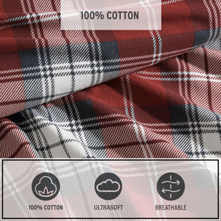 Thumbnail 18: Eddie Bauer Eddie Bauer Heartland Plaid Flannel Sheet Set 