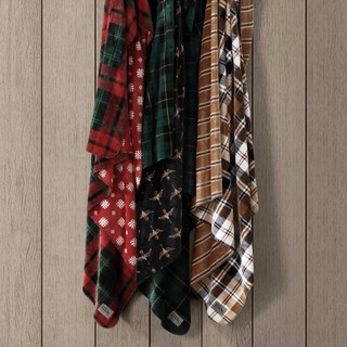 Thumbnail 7: Eddie Bauer Eddie Bauer Trailhead Plaid Coco Flannel Reversible Throw 