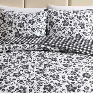 Thumbnail 18: Eddie Bauer Woodblock Reversible Floral Flannel Quilt & Sham Set 