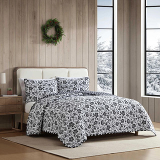 Thumbnail 45: Eddie Bauer Woodblock Reversible Floral Flannel Quilt & Sham Set 