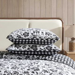 Thumbnail 42: Eddie Bauer Woodblock Reversible Floral Flannel Quilt & Sham Set 