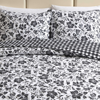 Thumbnail 43: Eddie Bauer Woodblock Reversible Floral Flannel Quilt & Sham Set 