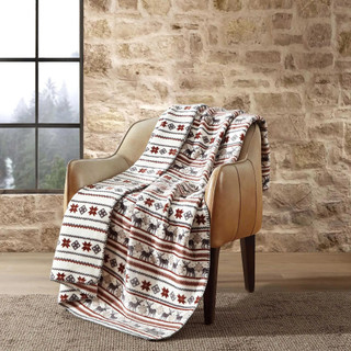 Thumbnail 2: Eddie Bauer Eddie Bauer Deer Snowflake & Northern Snowflakes Throw 