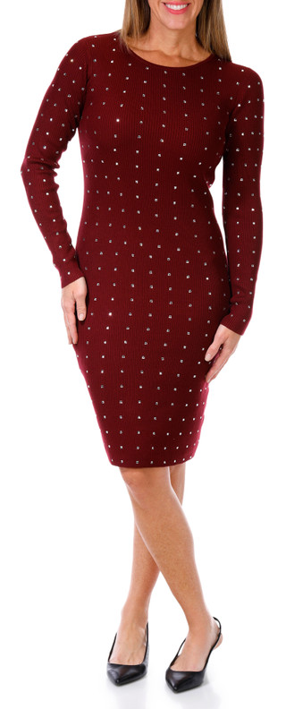 Thumbnail 1: Absolutely Famous Absolutely Famous Womens Long Sleeve Embellished Dress 
