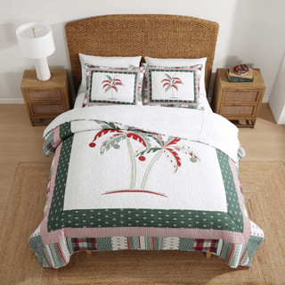 Thumbnail 3: Tommy Bahama Tommy Bahama Palm Tree Patchwork Quilt Set 