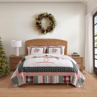Thumbnail 2: Tommy Bahama Tommy Bahama Palm Tree Patchwork Quilt Set 