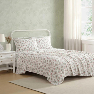 Thumbnail 2: Laura Ashley Laura Ashley Le Fleur Cotton Flannel Sheet Set 