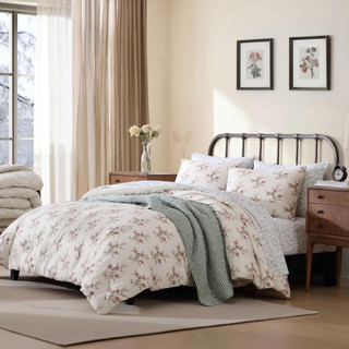 Thumbnail 26: Laura Ashley Laura Ashley Le Fleur Cotton Flannel Sheet Set 
