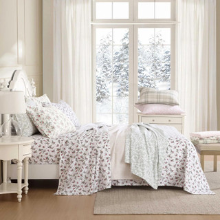 Thumbnail 34: Laura Ashley Laura Ashley Le Fleur Cotton Flannel Sheet Set 
