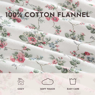 Thumbnail 36: Laura Ashley Laura Ashley Le Fleur Cotton Flannel Sheet Set 