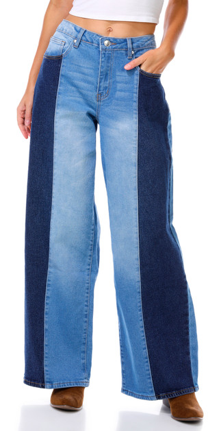Thumbnail 1: Madden Girl Madden Girl Juniors Two Tone Barrel Jeans 