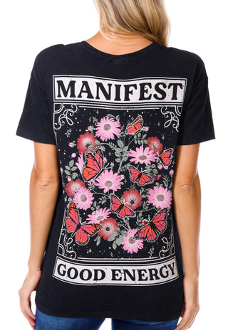 Thumbnail 2: COASTAL DREAMER Coastal Dreamer Juniors Manifest Good Energy Graphic Tee 