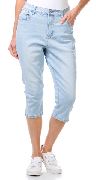 Thumbnail 2: Express Womens 21 in Hyperstretch Denim Capris 
