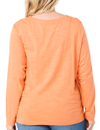 Thumbnail 2: Blue Sol Blue Sol Plus Solid Luxey Long Sleeve Round Neck Top 