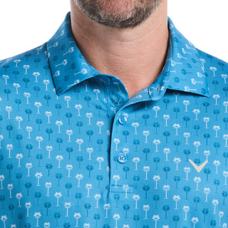 Thumbnail 4: Callaway Callaway Mens Short Sleeve Palm Print Polo Shirt 