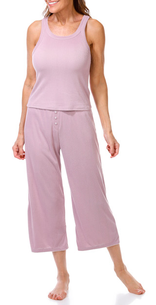 Thumbnail 1: JACLYN Jaclyn Womens 2 Pc Sleeveless Pajama Pants Set 