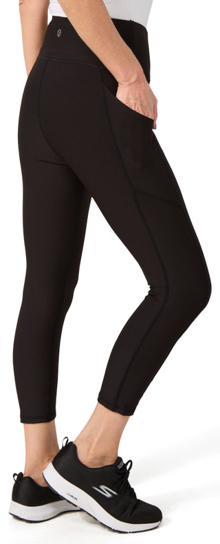 Thumbnail 2: VOGO Vogo Womens Active Solid Ribbed Capri Leggings 