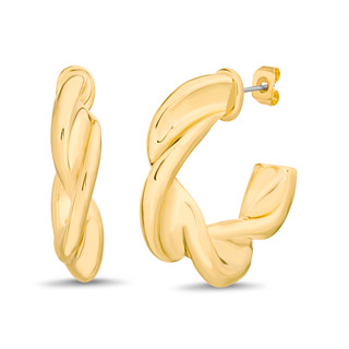 Thumbnail 1: AQUAMIR Aquamir Waterproof Twisted Chunky Half Hoop Stud Earrings 