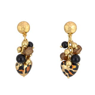 Thumbnail 1: Bay Studio Bay Studio Leopard Print Heart Charm Earrings 