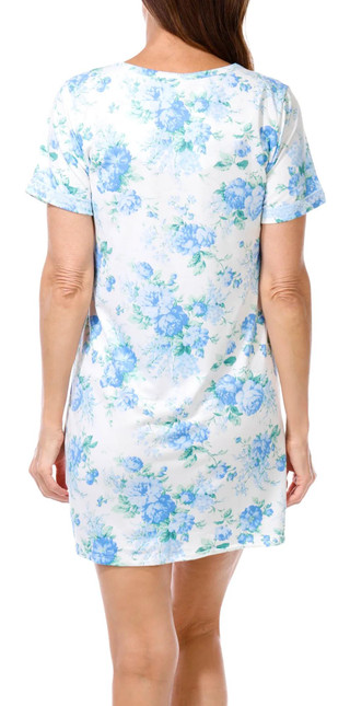 Thumbnail 4: FLORA Flora Womens Short Sleeve Floral Nightgown 