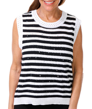Thumbnail 2: Nanette Lepore Nanette Lepore Womens Sleeveless Stripe Sweater Vest 