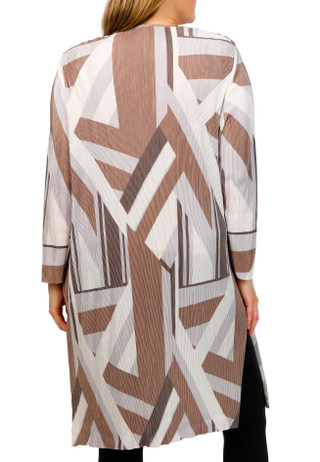 Thumbnail 2: Cyrus Cyrus Plus Geometric Long Sleeve Pleated Side Slits Duster 