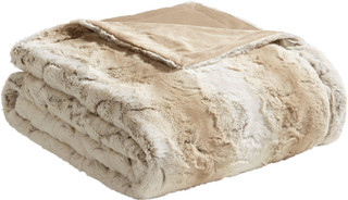 Thumbnail 4: Madison Park Madison Park Sachi Over-Sized Faux Fur Throw 