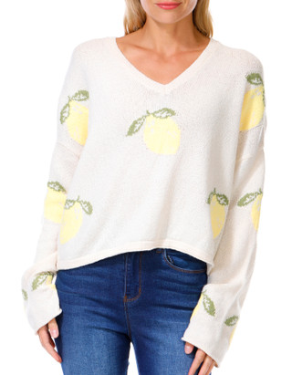 Thumbnail 1: MOON & MADISON Moon & Madison Juniors V Neck Lemon Pullover 