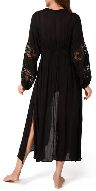Thumbnail 2: Raviya Raviya Womens Long Sleeve Tie Front Kimono Coverup 
