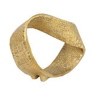 Thumbnail 1: Sagebrook Home Sagebrook Home 8 in Hammered Twisted Gold Ring Home Accent 