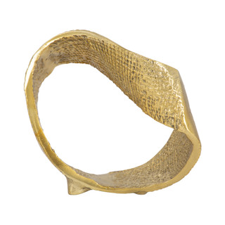Thumbnail 2: Sagebrook Home Sagebrook Home 8 in Hammered Twisted Gold Ring Home Accent 