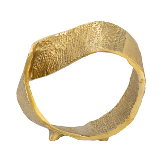 Thumbnail 4: Sagebrook Home Sagebrook Home 8 in Hammered Twisted Gold Ring Home Accent 
