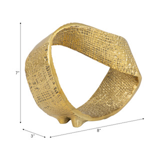 Thumbnail 8: Sagebrook Home Sagebrook Home 8 in Hammered Twisted Gold Ring Home Accent 