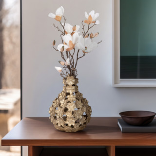 Thumbnail 9: Sagebrook Home Sagebrook Home 12 in Metal Floral Cut-Out Vase 