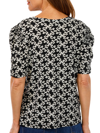 Thumbnail 4: NY COLLECTION NY Collection Womens Print Short Sleeve Top 
