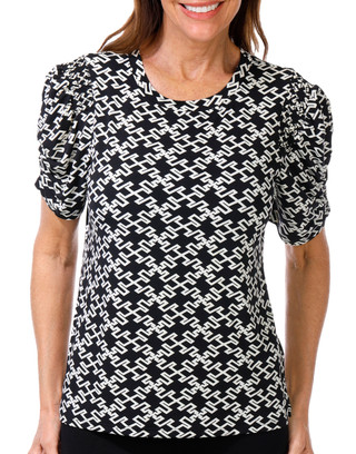 Thumbnail 2: NY COLLECTION NY Collection Womens Print Short Sleeve Top 