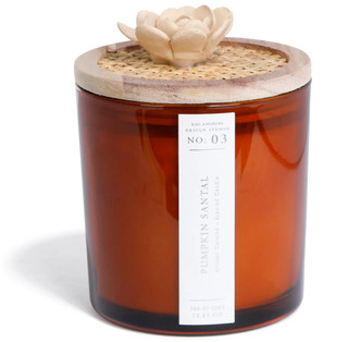 Thumbnail 2: EAST WEST East West 14 oz Pumpkin Santal Glass Scented Candle 